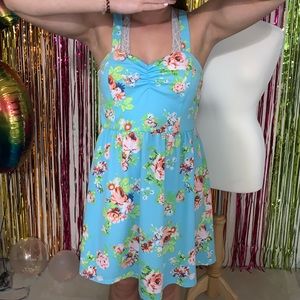 Light blue turquoise sun dress